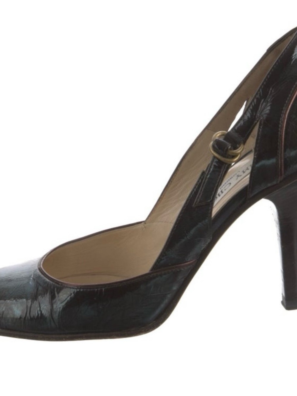 Unique color!  Jimmy Choo Brown/Green Patent Leather Pump